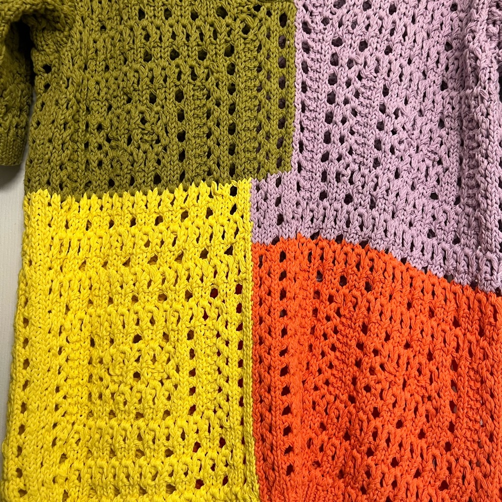 Zara Chunky Color Block Sweater - Picture 3 of 5
